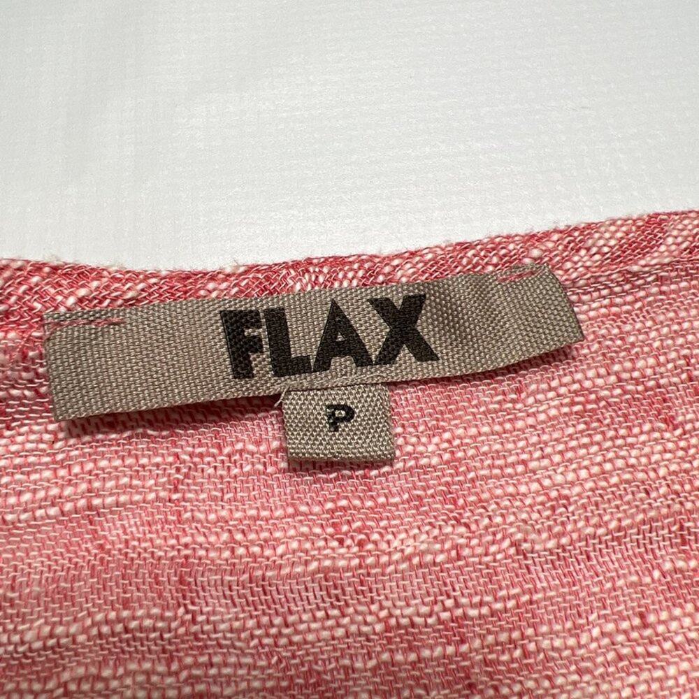 FLAX Linen Blend Long Sleeve Boat Neck Top SIZE P 4/6 Pink Rose Marled Relaxed - Picture 4 of 12
